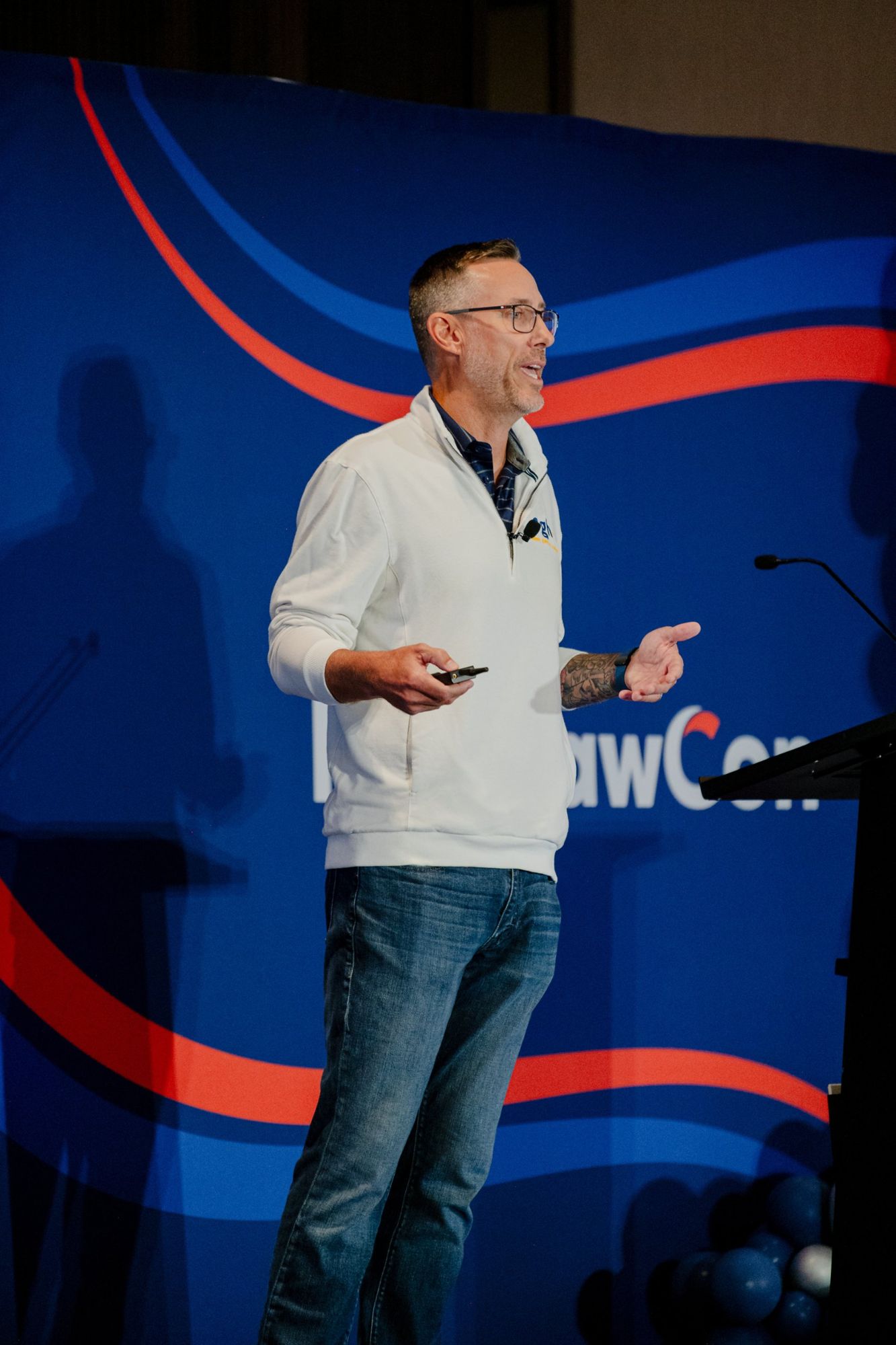 Travis Lee Howard speaking at MaxLawCon 2026