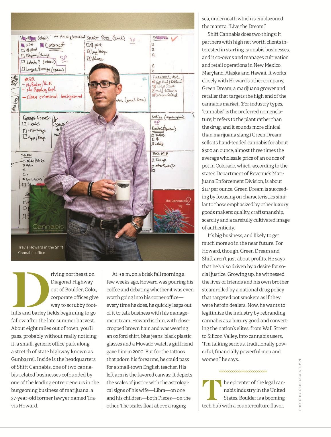 Worth magazine page from 2015 profiling Travis